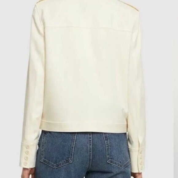 Theory Women's Boxy Military Jacket, Ivory size 6=12 retail $595.00, NWT - Picture 3 of 5